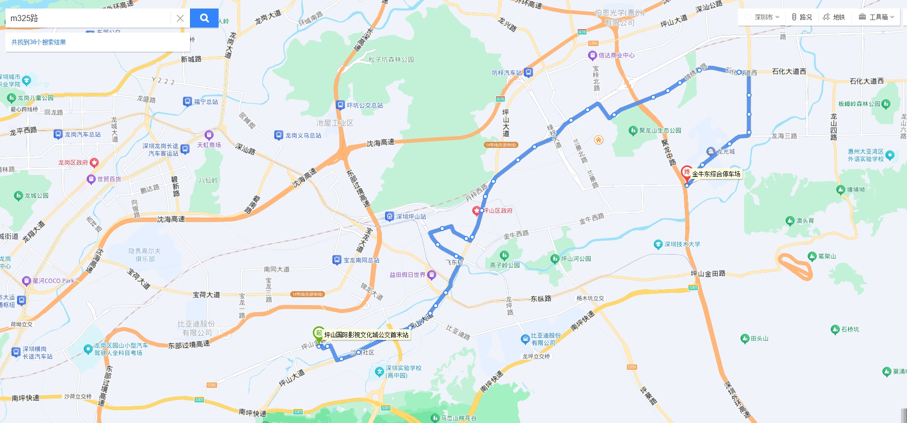 公交轨迹图示例